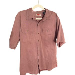 Wrangler Men’s purple short sleeve button down shirt sz L